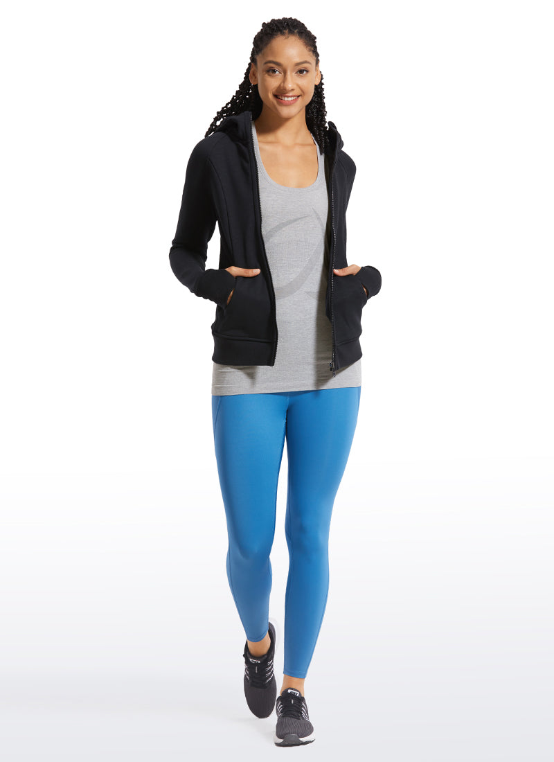 CRZ YOGA Women's Train Slim Fit Tops Speedy Seamless Racerback Tank Heather Grey