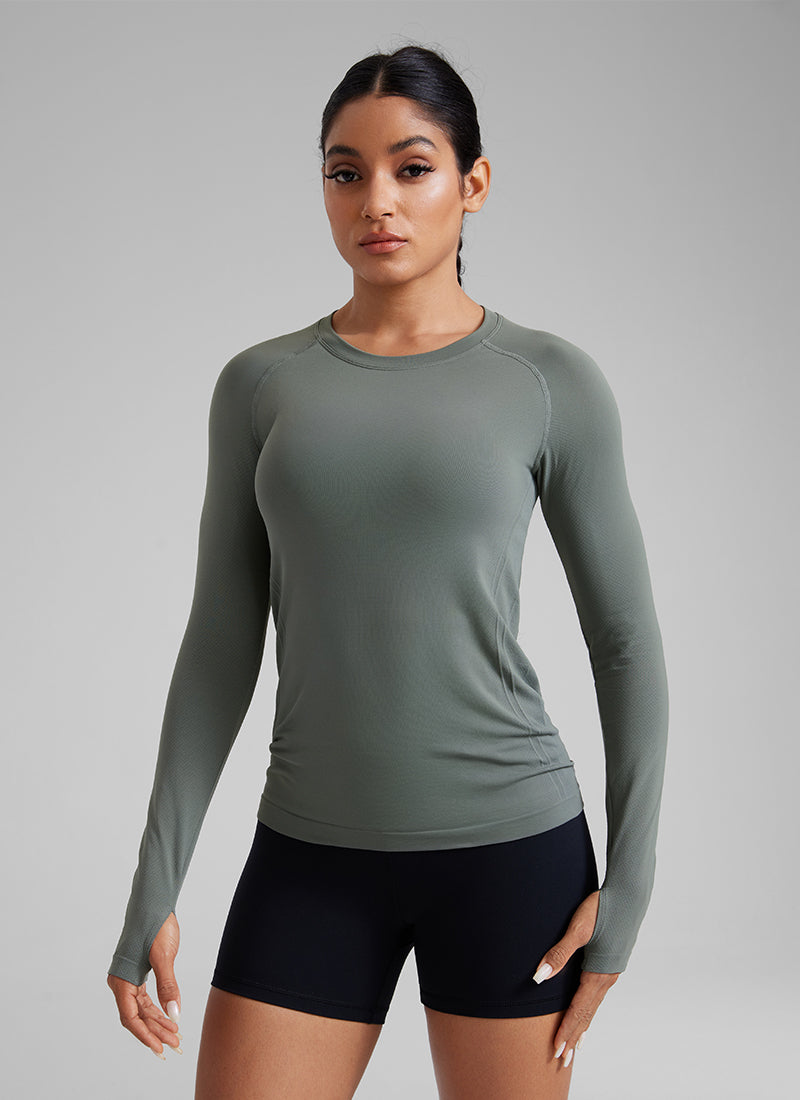 Seamless Crew Neck Long Sleeve