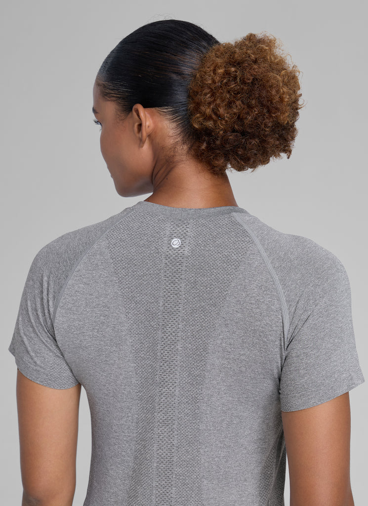 CRZ YOGA Women's Running Classic Fit Shirts Seamless Short Sleeves Green Jade