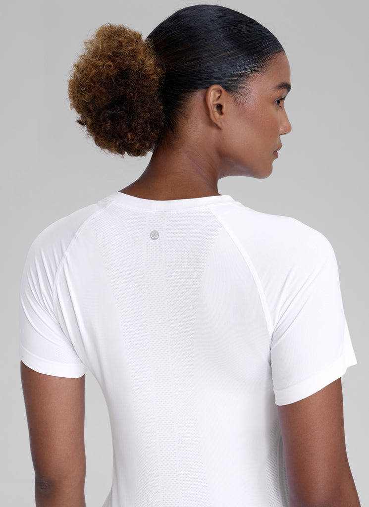 CRZ YOGA Women's Running Classic Fit Shirts Seamless Short Sleeves Green Jade