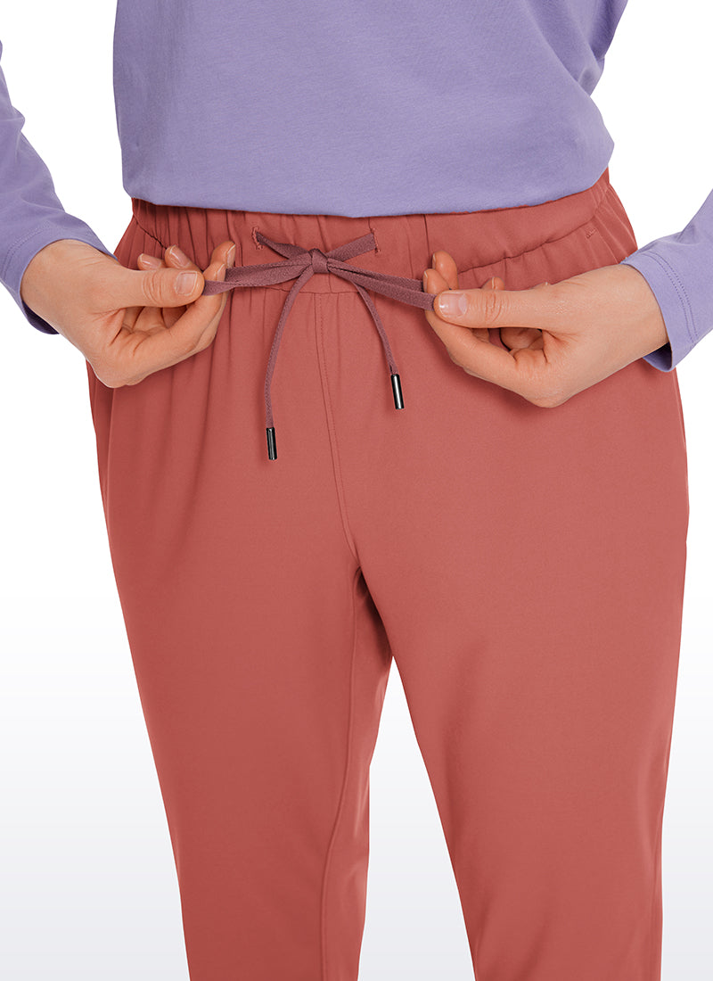 CRZ YOGA Women's Travel Slim Fit Stretch Drawstring 7/8 Pants 27'' Briar Rose