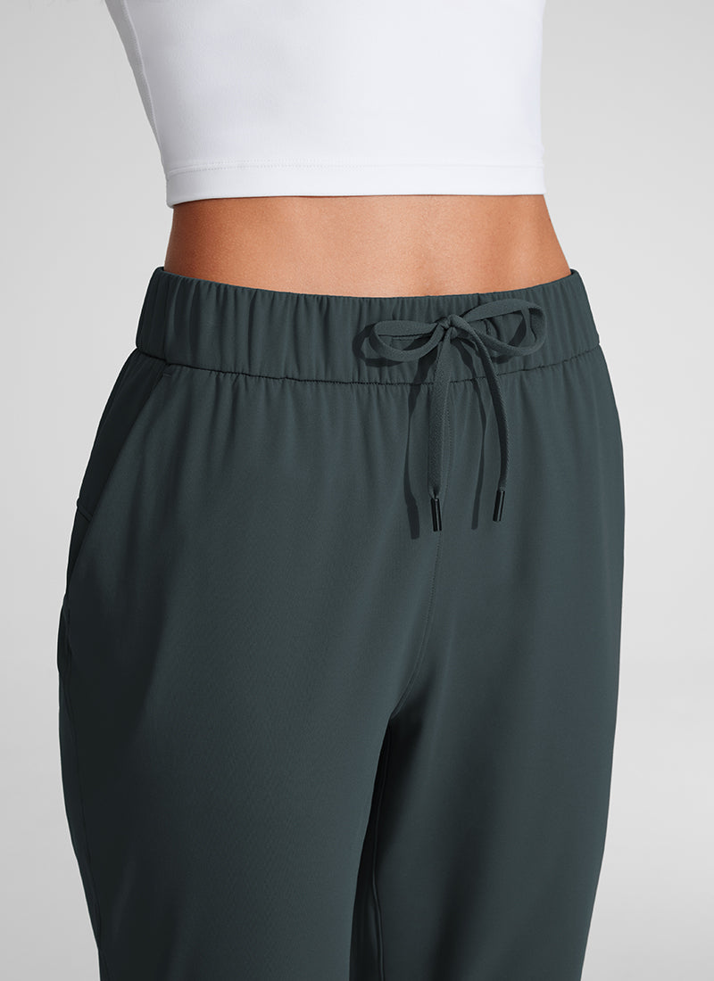 CRZ YOGA Women's Travel Slim Fit Stretch Drawstring 7/8 Pants 27'' Melanite