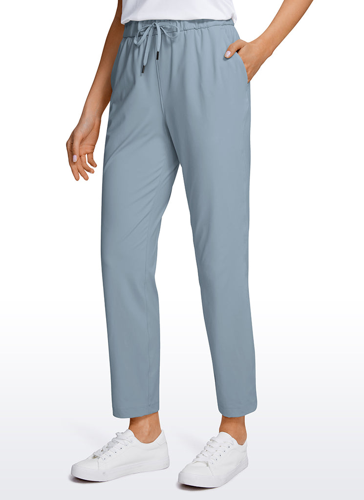 CRZ YOGA Women's Travel Slim Fit Stretch Drawstring 7/8 Pants 27'' Hot Fudge Brown