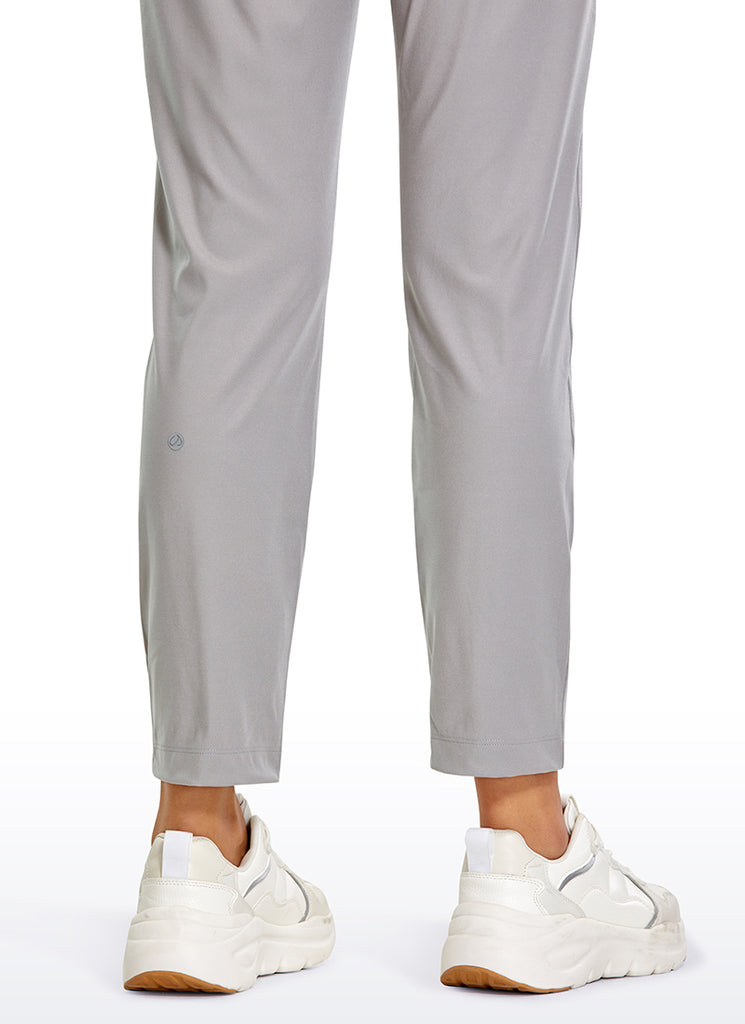 CRZ YOGA Women's Travel Slim Fit Stretch Drawstring 7/8 Pants 27'' Dark Chrome