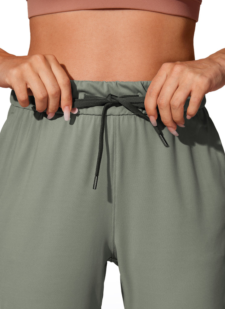 CRZ YOGA Women's Travel Slim Fit Stretch Drawstring Jogger 27'' Slate Blue