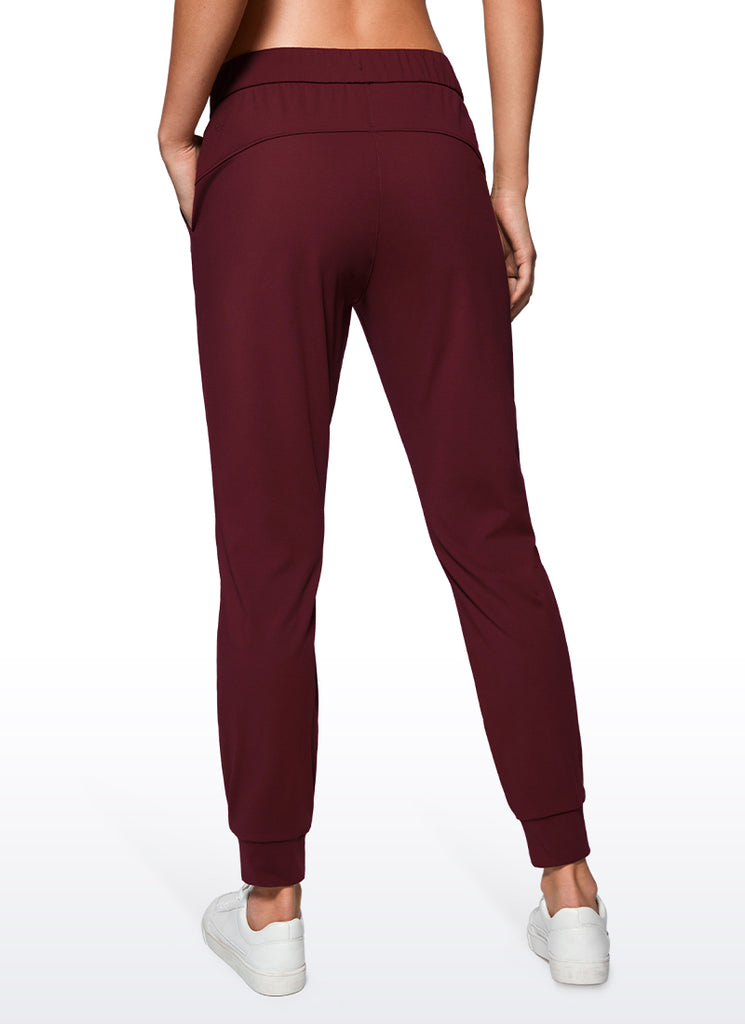 CRZ YOGA Women's Travel Slim Fit Stretch Drawstring Jogger 27'' Grey Sage