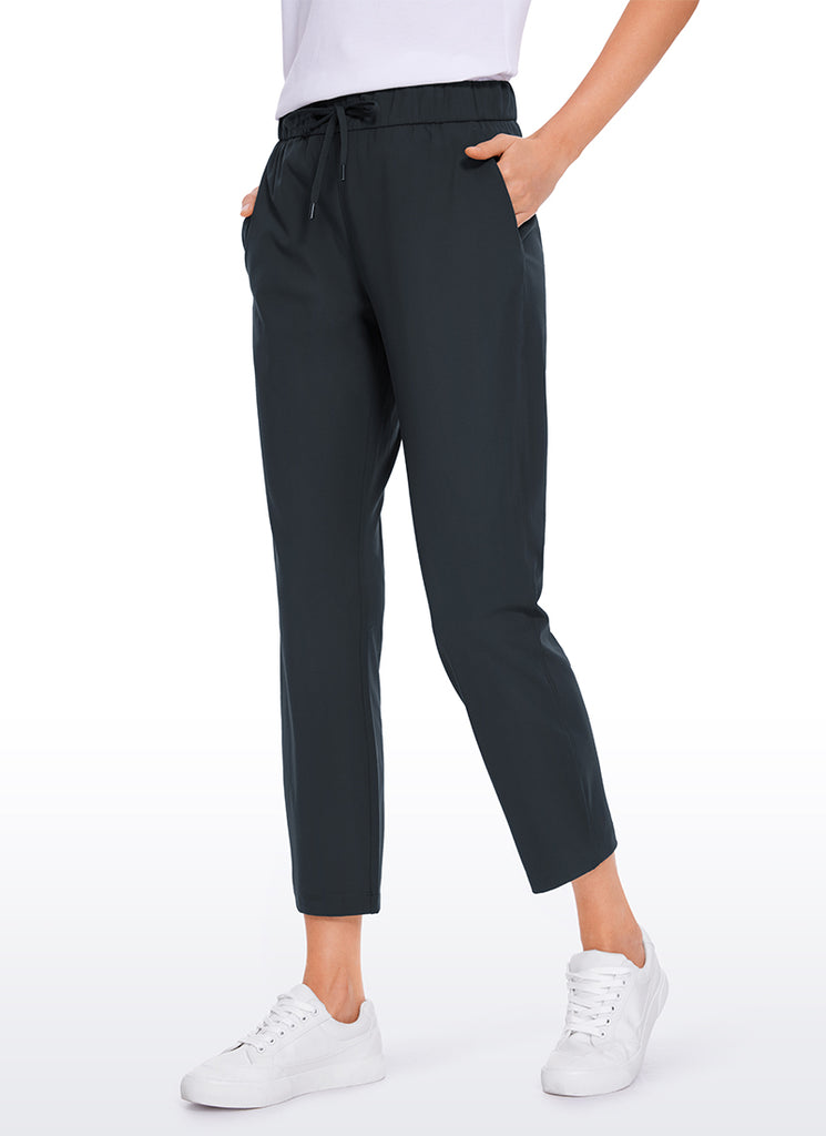CRZ YOGA Women's Travel Slim Fit Stretch On the Travel Pants 25'' Black