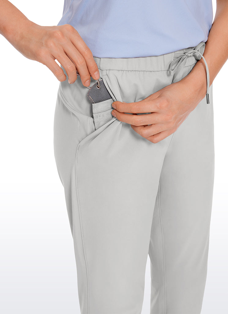 CRZ YOGA Women's Travel Slim Fit Stretch On the Travel Pants 25'' Green Ash