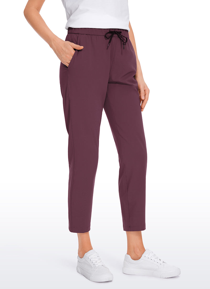 CRZ YOGA Women's Travel Slim Fit Stretch On the Travel Pants 25'' Dark Russet