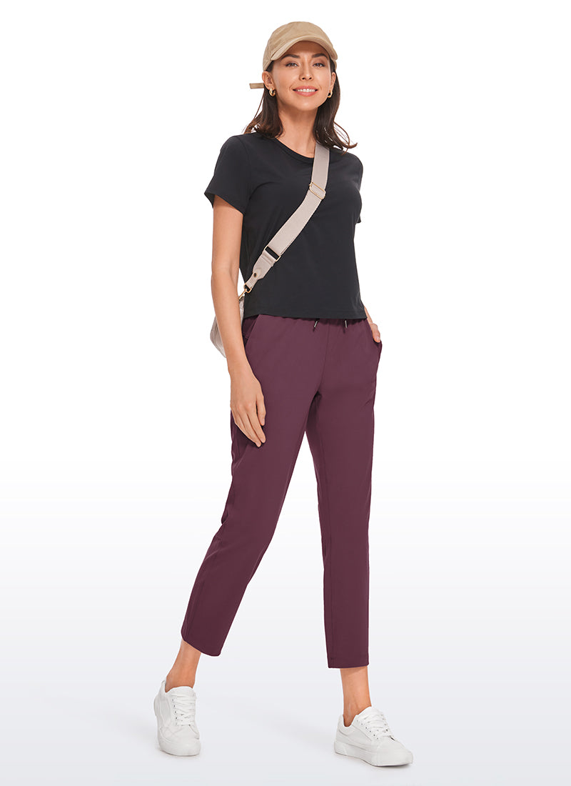 CRZ YOGA Women's Travel Slim Fit Stretch On the Travel Pants 25'' Dark Russet