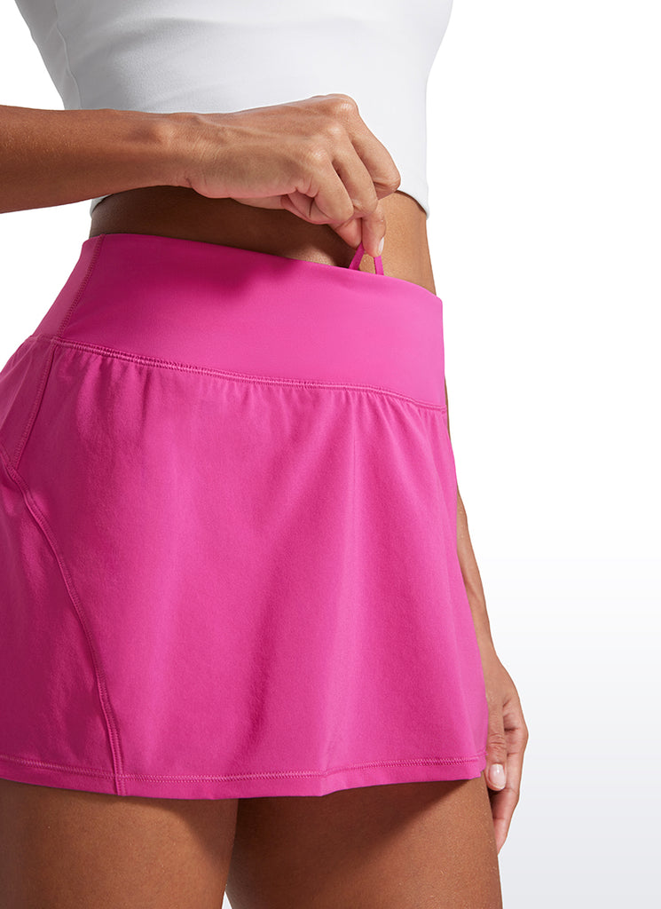 CRZ YOGA Women's Tennis Skrit Feathery-Fit Pleated Tennis Skirt 13'' Hibiscus Purple