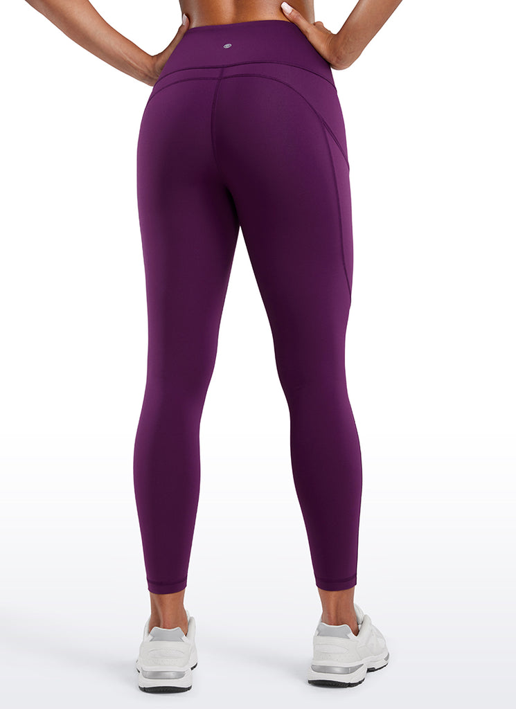 CRZ YOGA Women's Yoga Train High Rise Nakedfeel Pocket Leggings 25'' Ink Gray