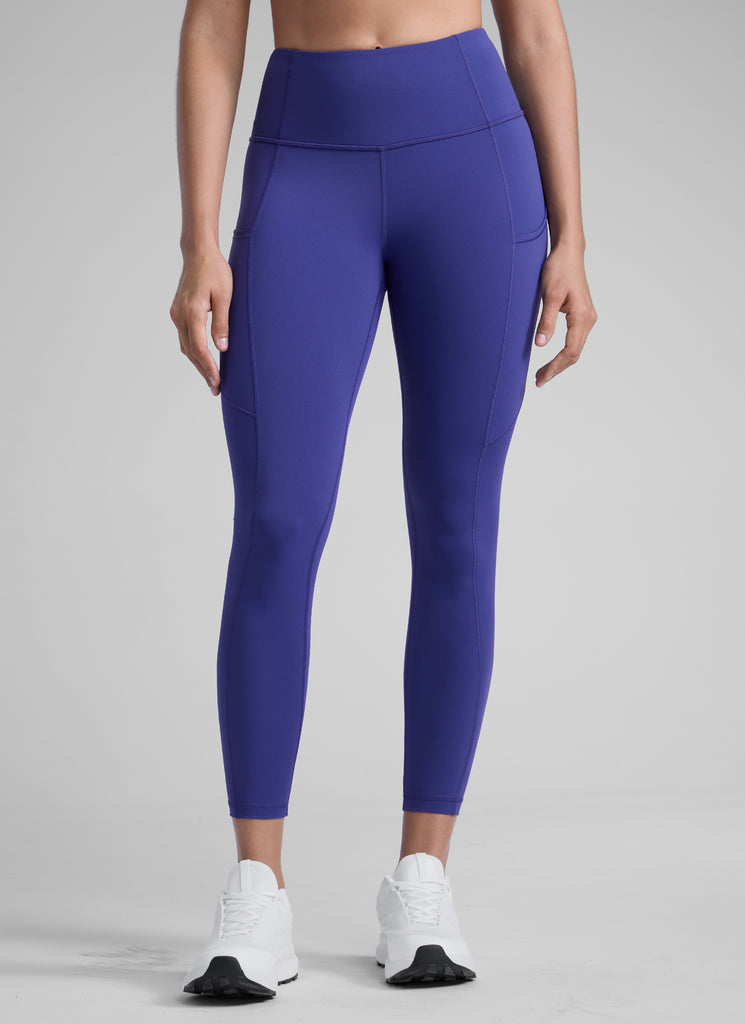 CRZ YOGA Women's Yoga Train High Rise Nakedfeel Pocket Leggings 25'' Larkspur Blue