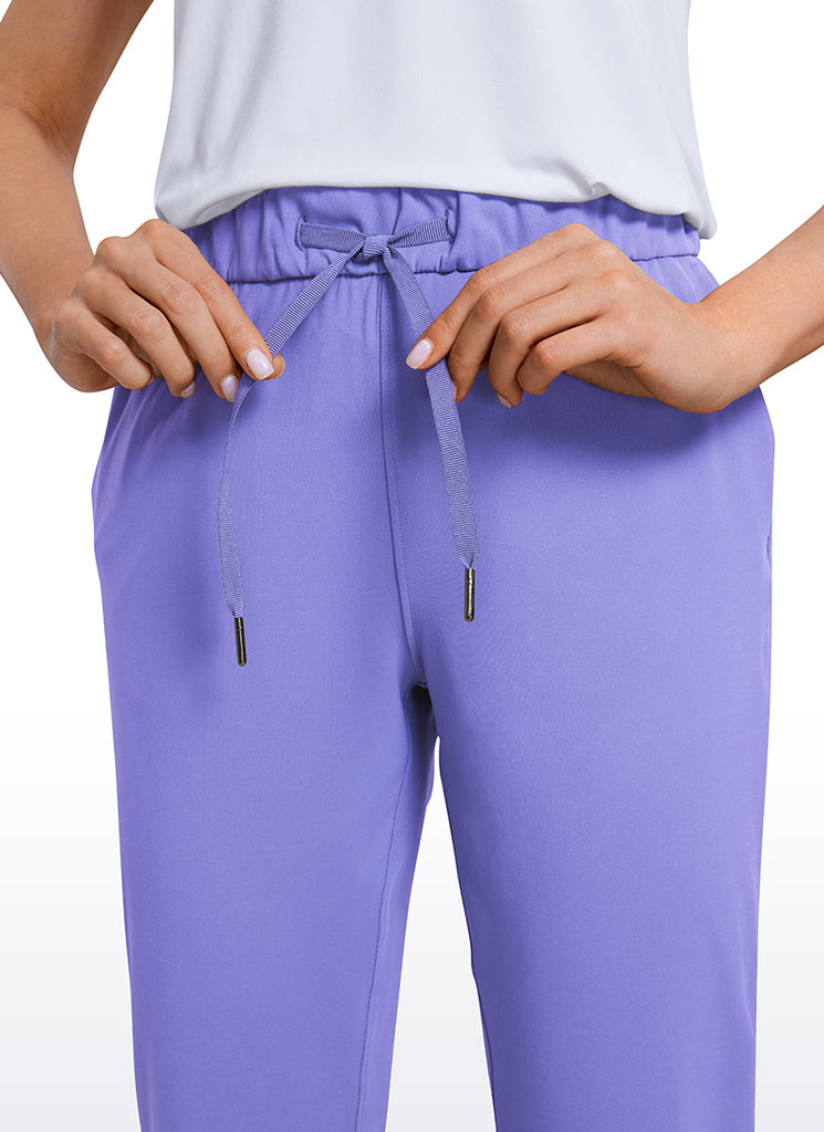 CRZ YOGA Women's Travel Slim Fit Stretch Cropped Pants Capris 23'' Taupe