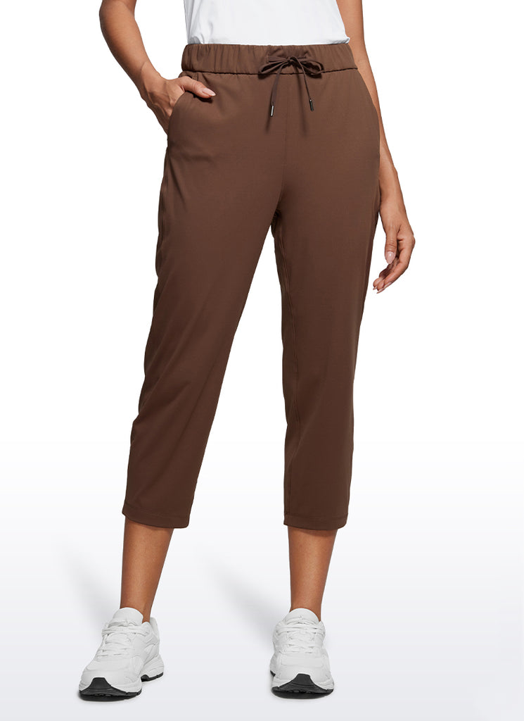 CRZ YOGA Women's Travel Slim Fit Stretch Cropped Pants Capris 23'' Navy