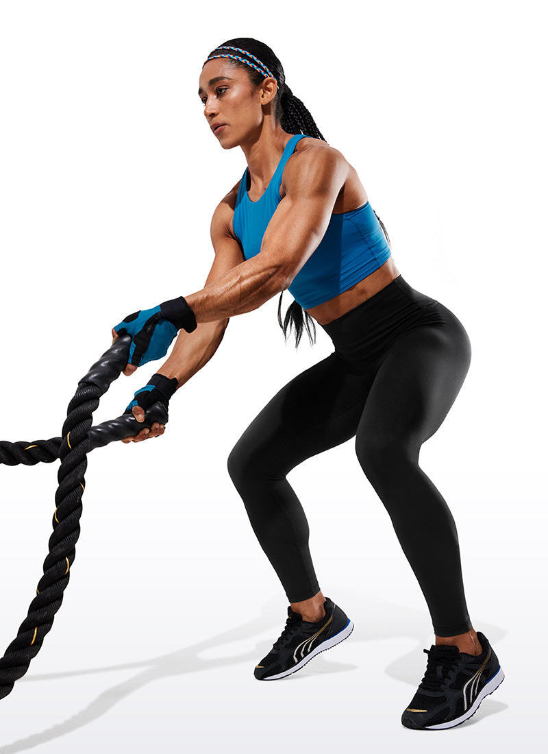 CRZ YOGA Women's Train High Rise Hugged Feel Compression Leggings 28'' Black