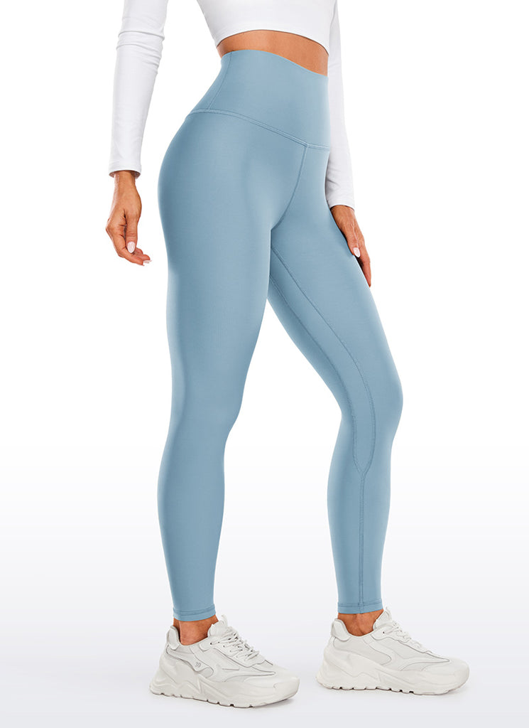 CRZ YOGA Women's Winter High Rise Thermal Fleece Lined Leggings 28'' Universe Blue