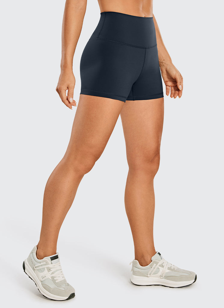 CRZ YOGA Women's Yoga Train High Rise Biker Shorts Nakedfeel Short 3'' Tie Dye Smoke Ink