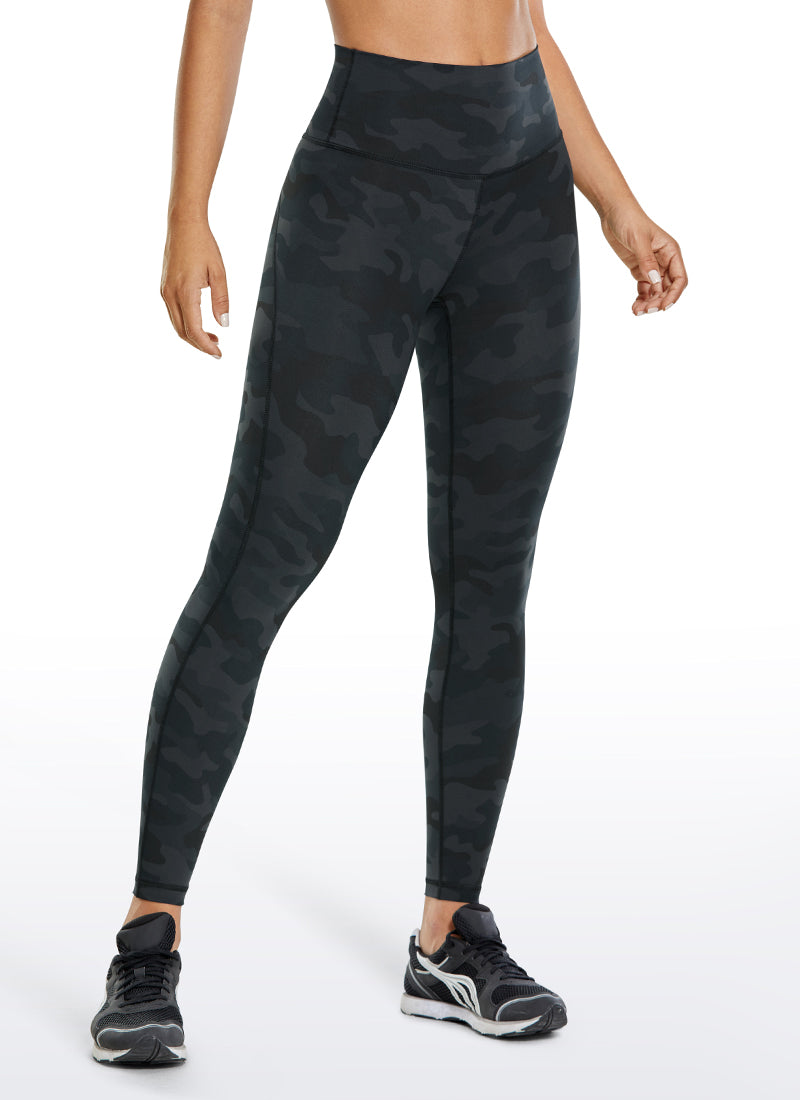 CRZ YOGA Women's Train High Rise Ulti-Dry 7/8 Workout Leggings 25'' Dark grey camouflage