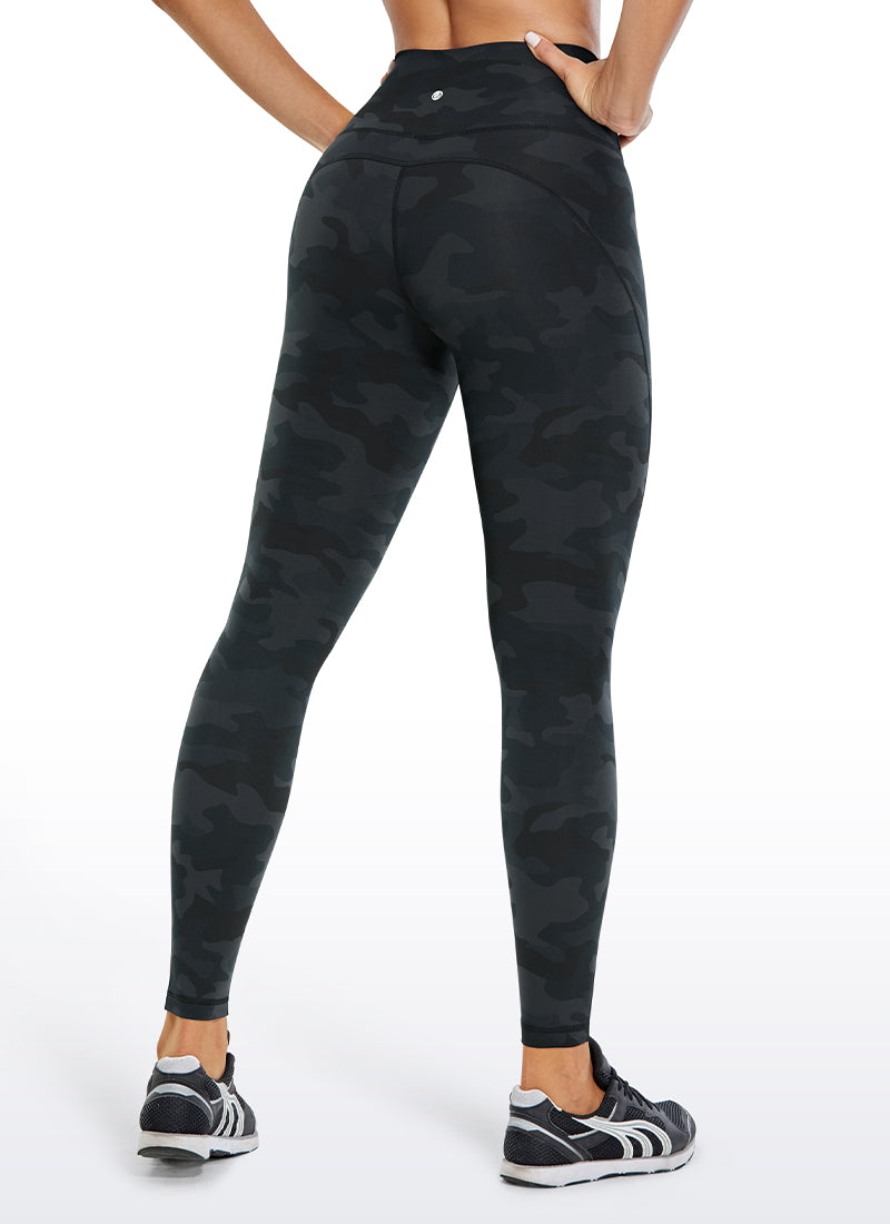 CRZ YOGA Women's Train High Rise Ulti-Dry 7/8 Workout Leggings 25'' Dark grey camouflage