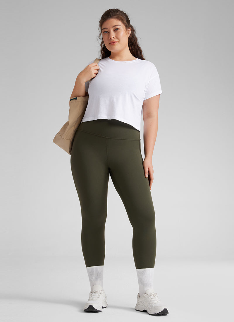 CRZ YOGA Women's Yoga Lounge High Rise Butterluxe Yoga Leggings 25'' Olive Green @model_info:Victoria
