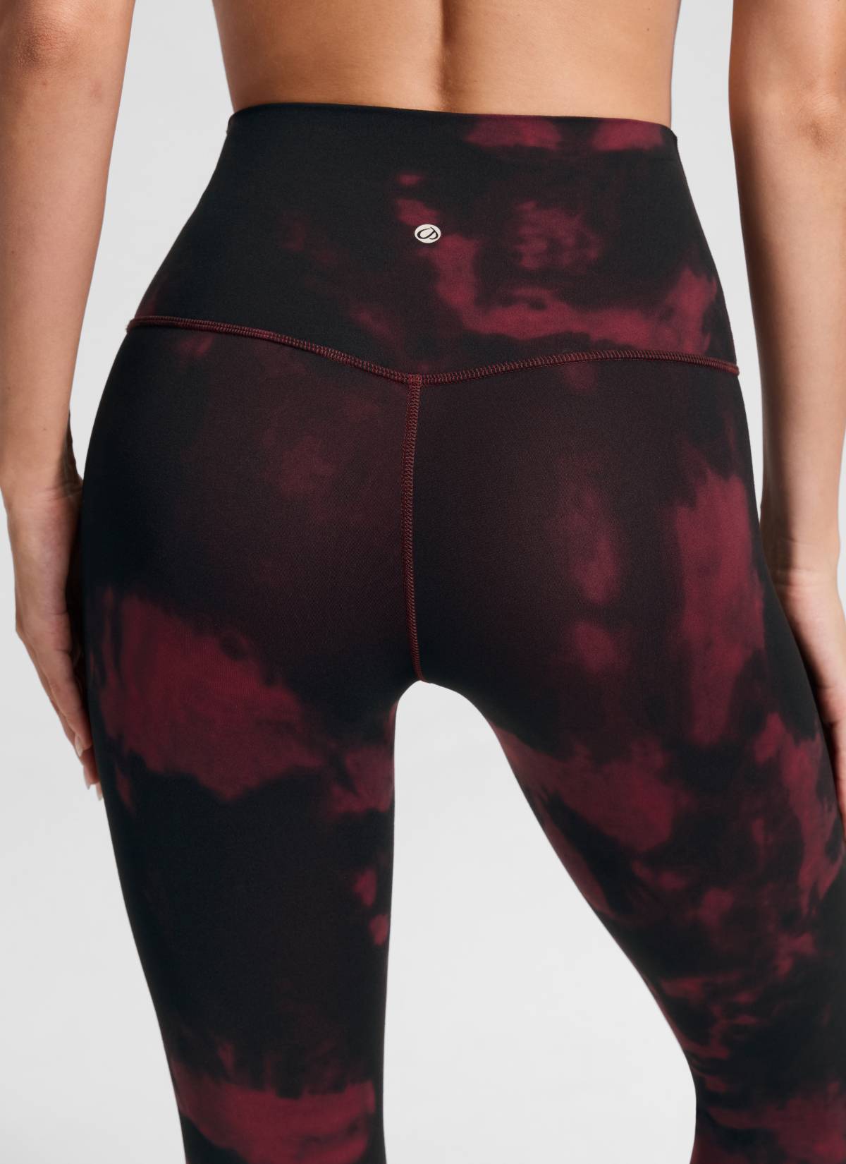 CRZ YOGA Women's Yoga Lounge High Rise Butterluxe Yoga Leggings 25'' Burgundy Tie Dye Flowers