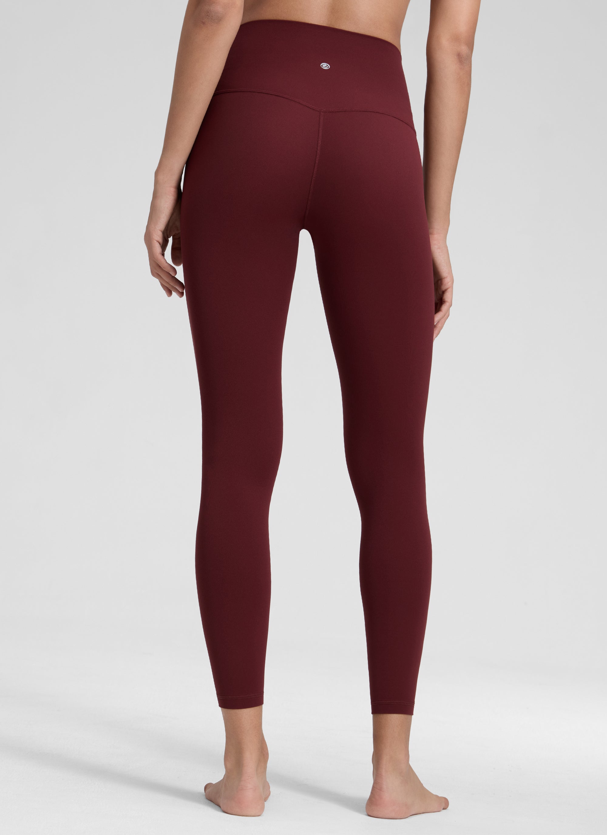 CRZ YOGA Women's Yoga Lounge High Rise Butterluxe Yoga Leggings 25'' Red Merlot @model_info:Jenna
