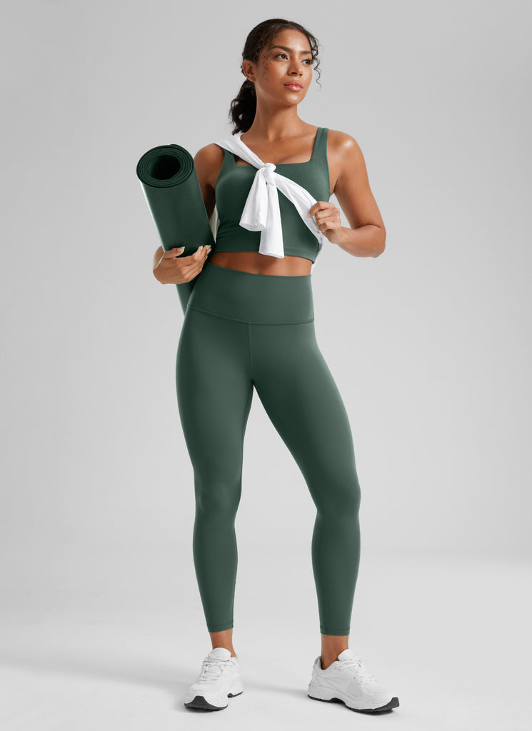 CRZ YOGA Women's Yoga Lounge High Rise Butterluxe Yoga Leggings 25'' Dark Forest Green