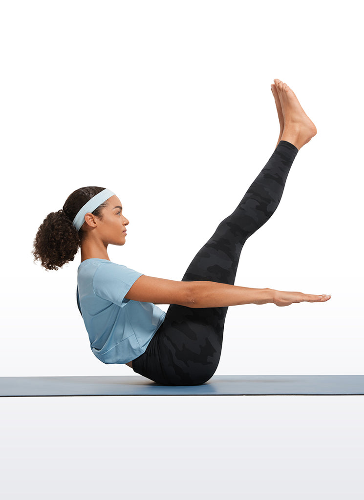 CRZ YOGA Women's Yoga Lounge High Rise Butterluxe Yoga Leggings 25'' Dark Grey Camouflage 2