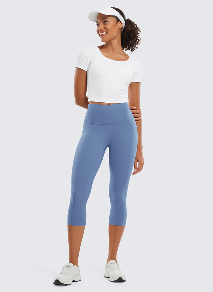 CRZ YOGA Women's Yoga Lounge High Rise Butterluxe Yoga Leggings 19'' Oasis Blue