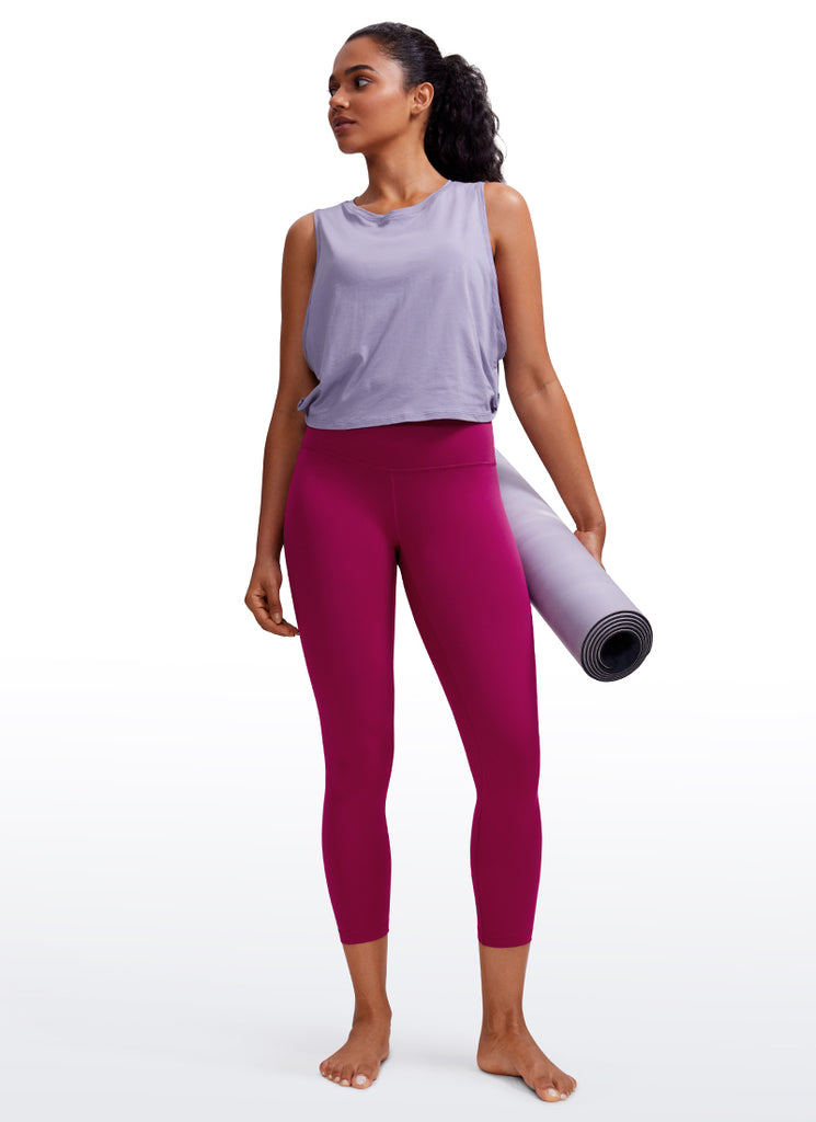 CRZ YOGA Women's Yoga Lounge High Rise Butterluxe Yoga Leggings 23'' Magenta Purple