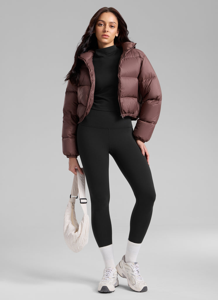 CRZ YOGA Women's Thermal Fleece Lined Casual High Rise Legging 25'' Black