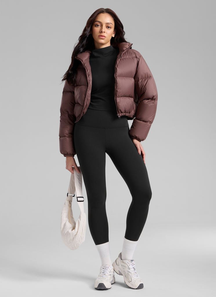 CRZ YOGA Women's Fleece Lined Casual High Rise Legging 28'' Black