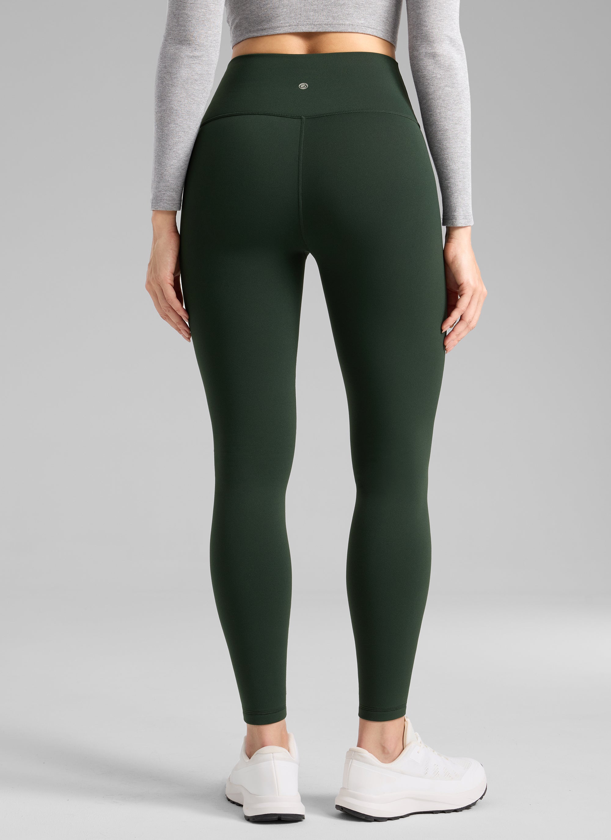 CRZ YOGA Women's Fleece Lined Casual High Rise Legging 28'' Legend Green