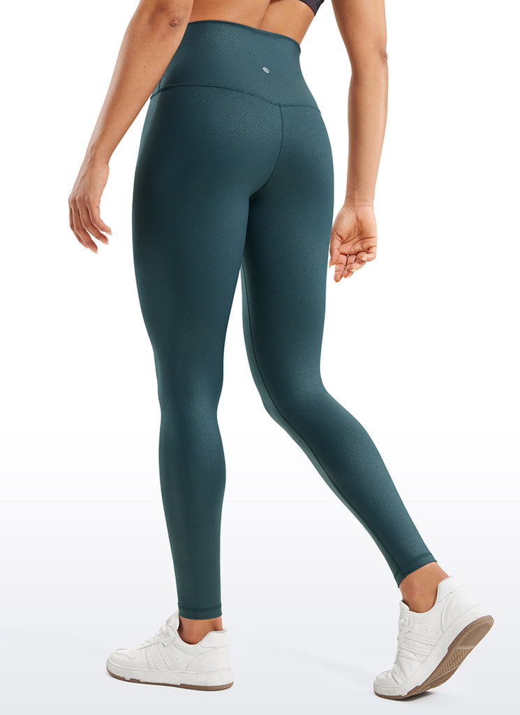 CRZ YOGA Women Butterluxe Matte Faux Leather Leggings 28' Real Navy Foil Pattern