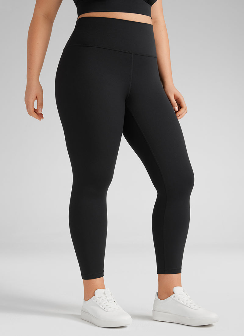 CRZ YOGA Women's Yoga High Rise Plus Size Butterluxe Leggings 25'' Black