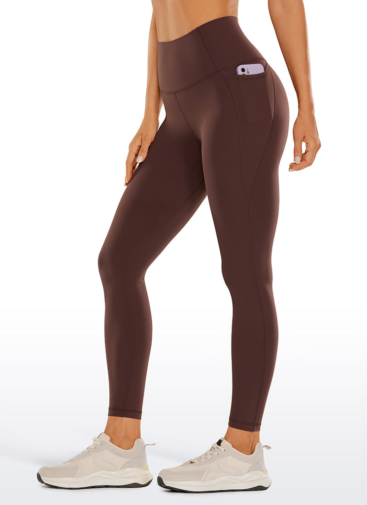 CRZ YOGA Women's Yoga Lounge High Rise Butterluxe Pocket Leggings 25'' Taupe