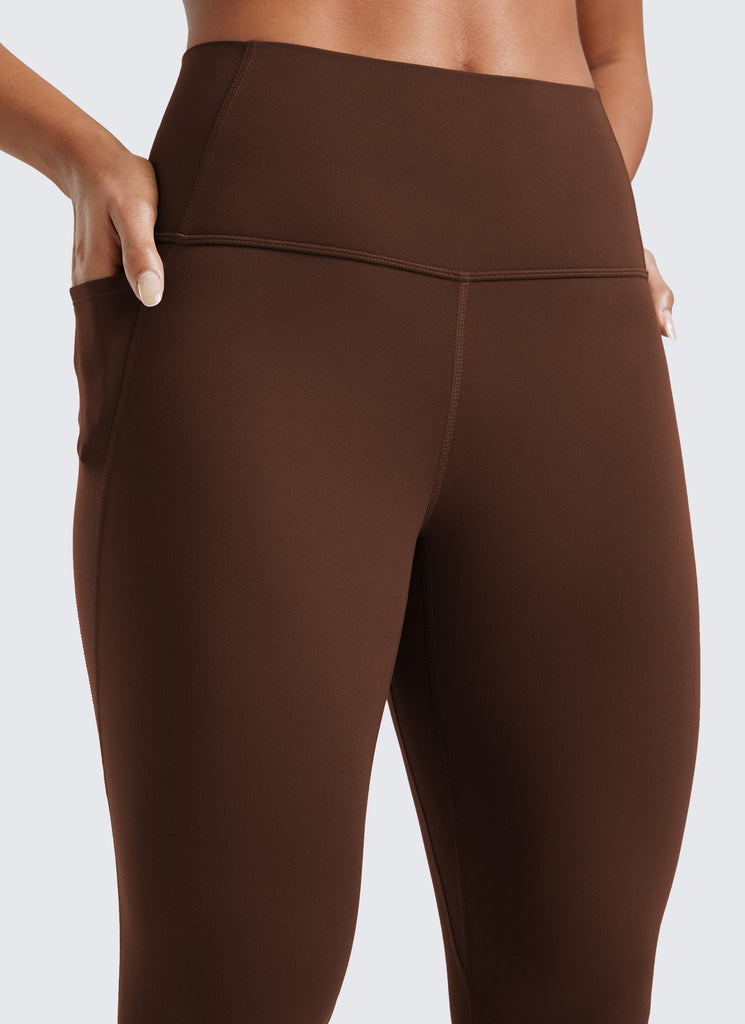 CRZ YOGA Women's Yoga Lounge High Rise Butterluxe Pocket Leggings 25'' Lava Brown
