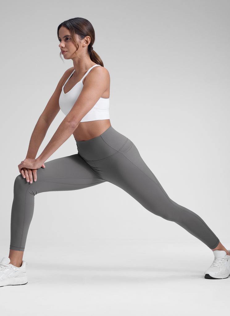 CRZ YOGA Women's Yoga Lounge High Rise Butterluxe Pocket Leggings 25'' Ash Grey