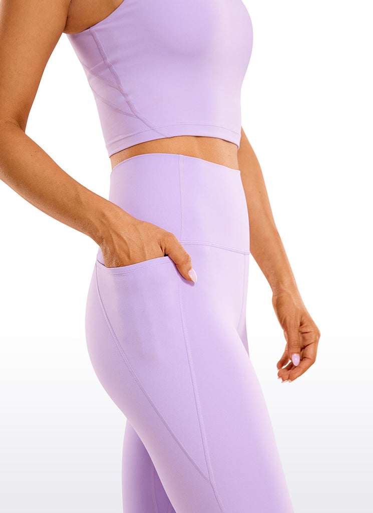 CRZ YOGA Women's Butterluxe Knee Length Pockets Capri Leggings 13" Briar Rose