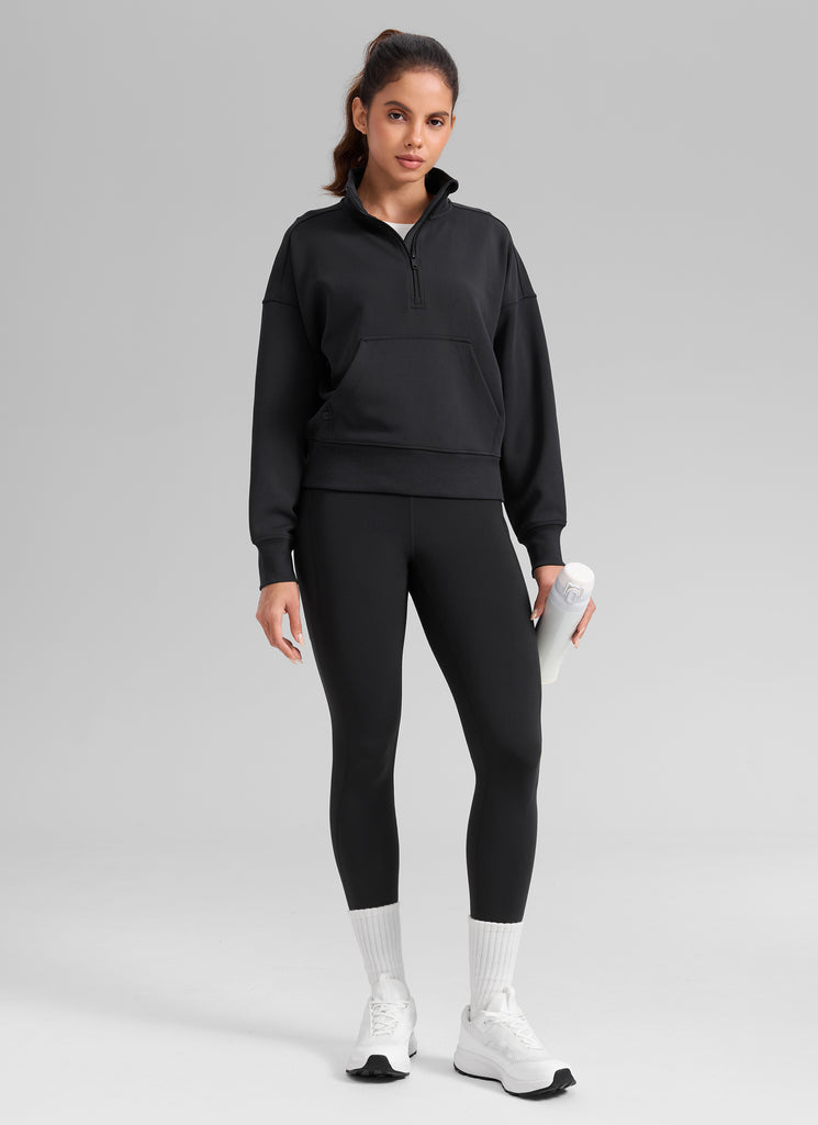 CRZ YOGA Women's Water-resistant Fleece Lined Pocket Leggings 28" Black