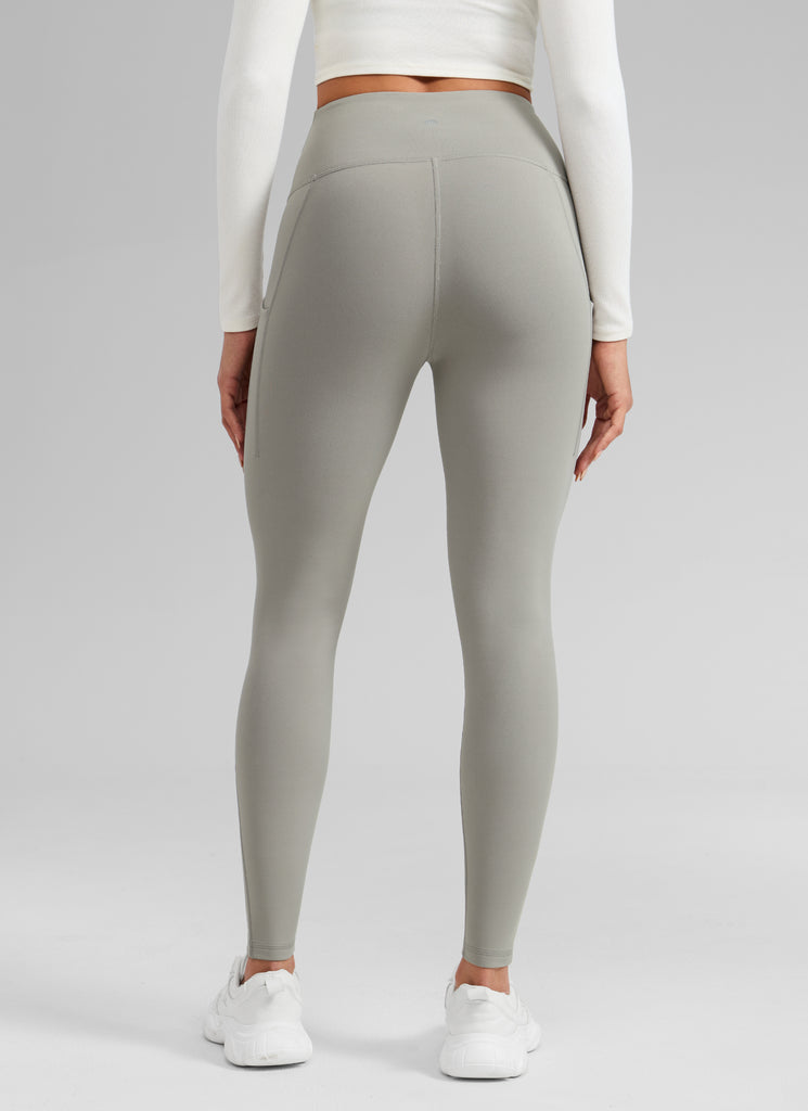 CRZ YOGA Women's Water-resistant Fleece Lined Pocket Leggings 28" Aurora Red