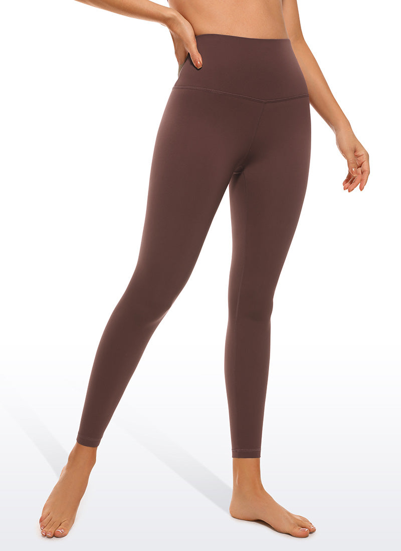 CRZ YOGA Women's Yoga High Rise Air Feeling Yoga Leggings 25'' Taupe