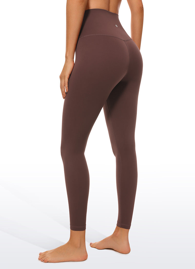 CRZ YOGA Women's Yoga High Rise Air Feeling Yoga Leggings 25'' Taupe