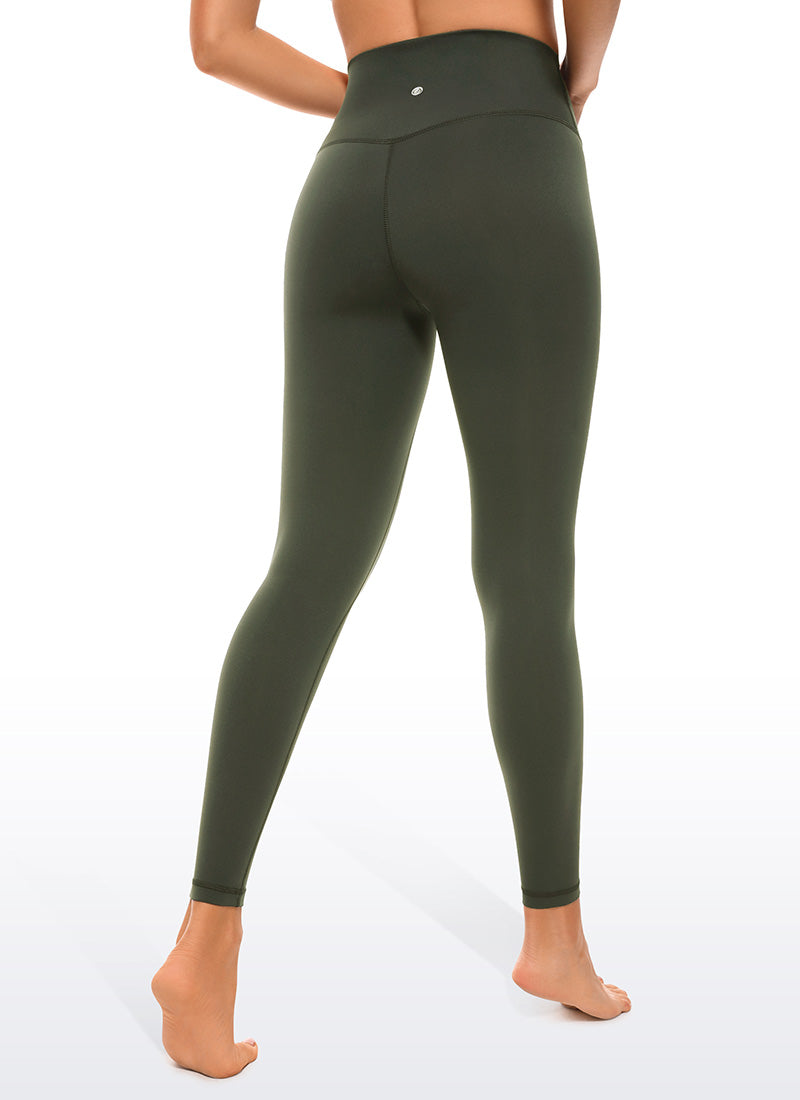 CRZ YOGA Women's Yoga High Rise Air Feeling Yoga Leggings 25'' Olive Green