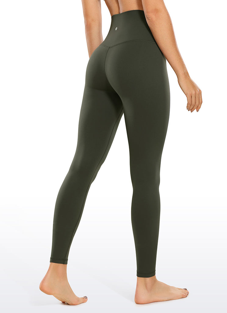 CRZ YOGA Women's Yoga High Rise Air Feeling Yoga Leggings 28'' Olive Green