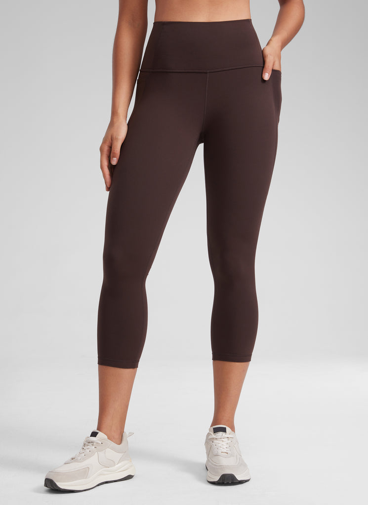 CRZ YOGA Women's Yoga High Rise Butterluxe Capri with Pockets 21'' Granita Pink