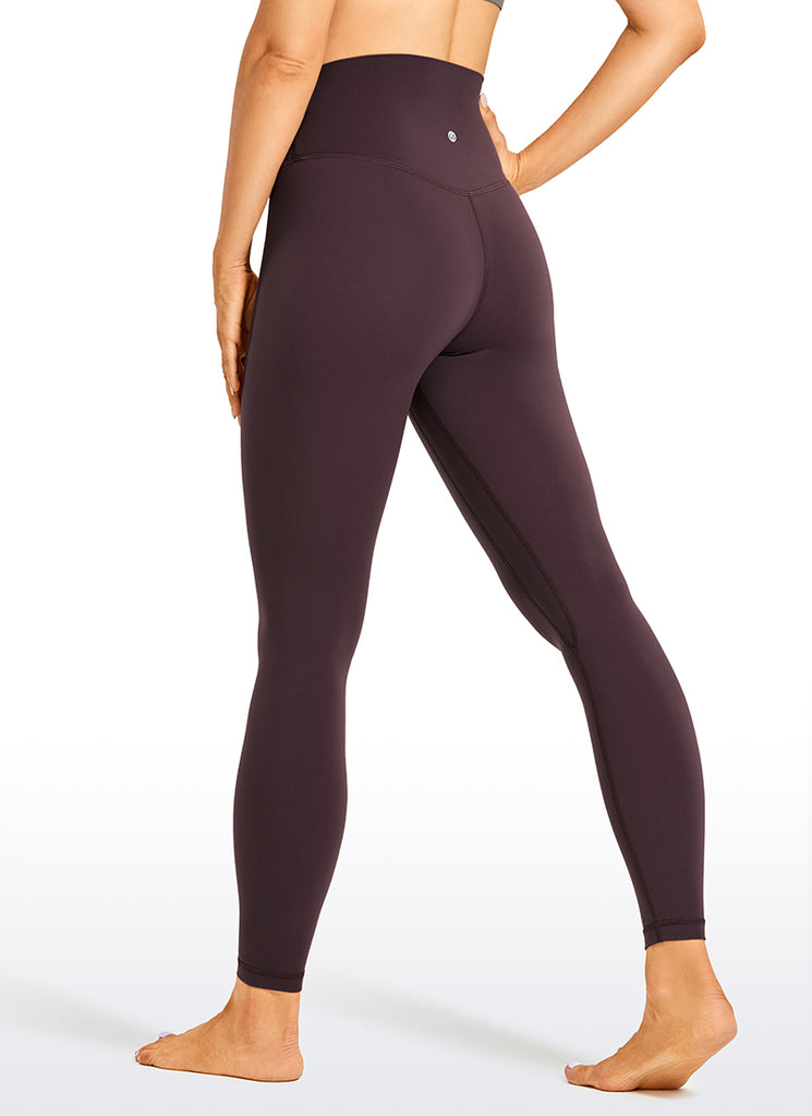 CRZ YOGA Women's Yoga Train High Rise Brushed Nakedfeel Leggings 25'' Hot Fudge Brown