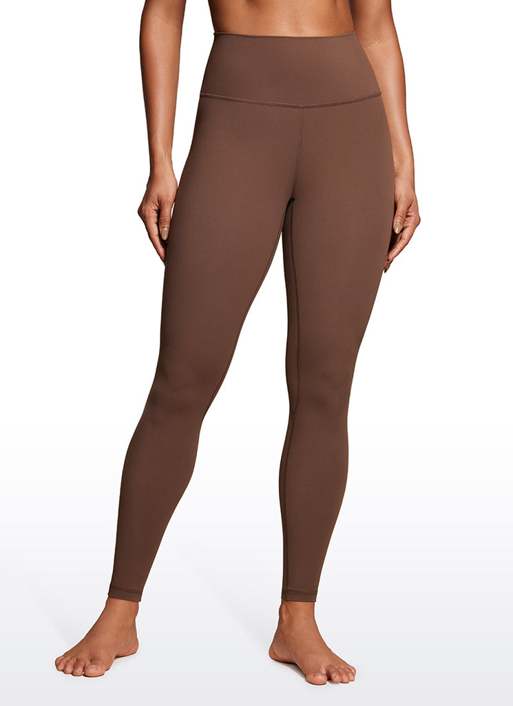 CRZ YOGA Women's Yoga High Rise Brushed Nakedfeel Leggings 28'' Coffee Brown