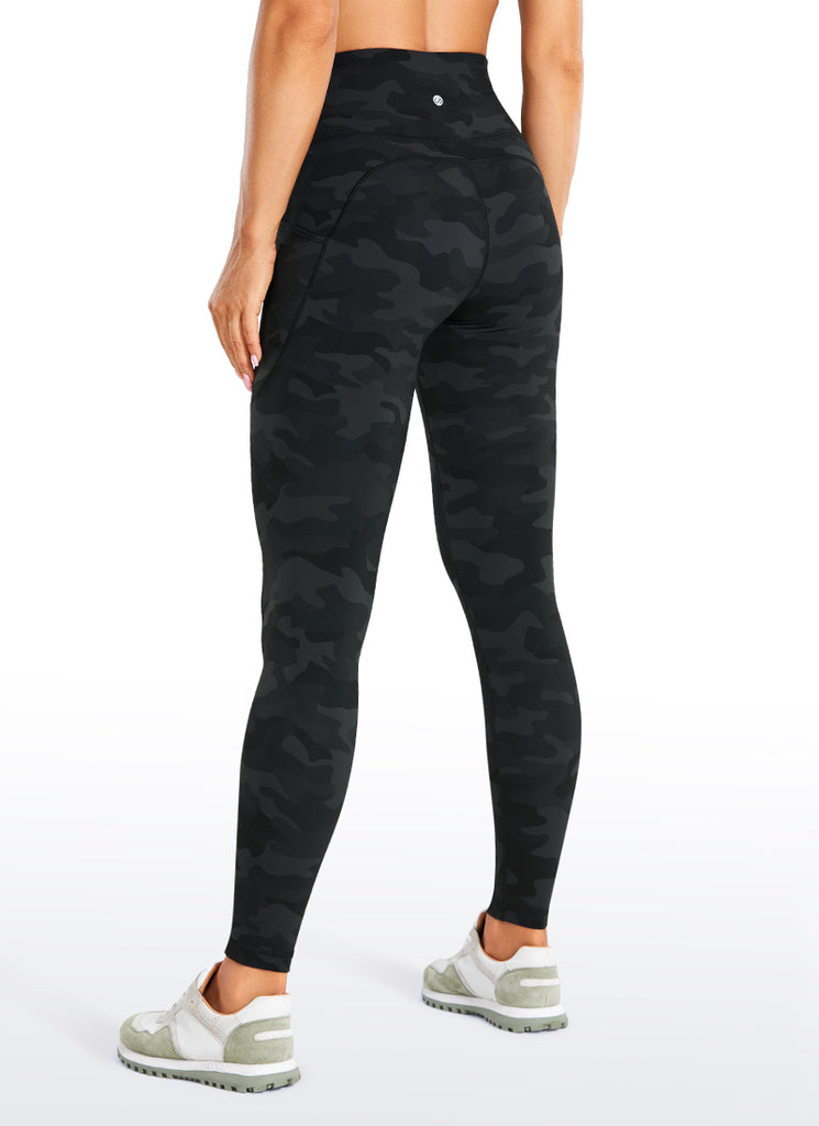 CRZ YOGA Women's Train High Rise Brushed Nakedfeel Pocket Legging 25'' Crimson